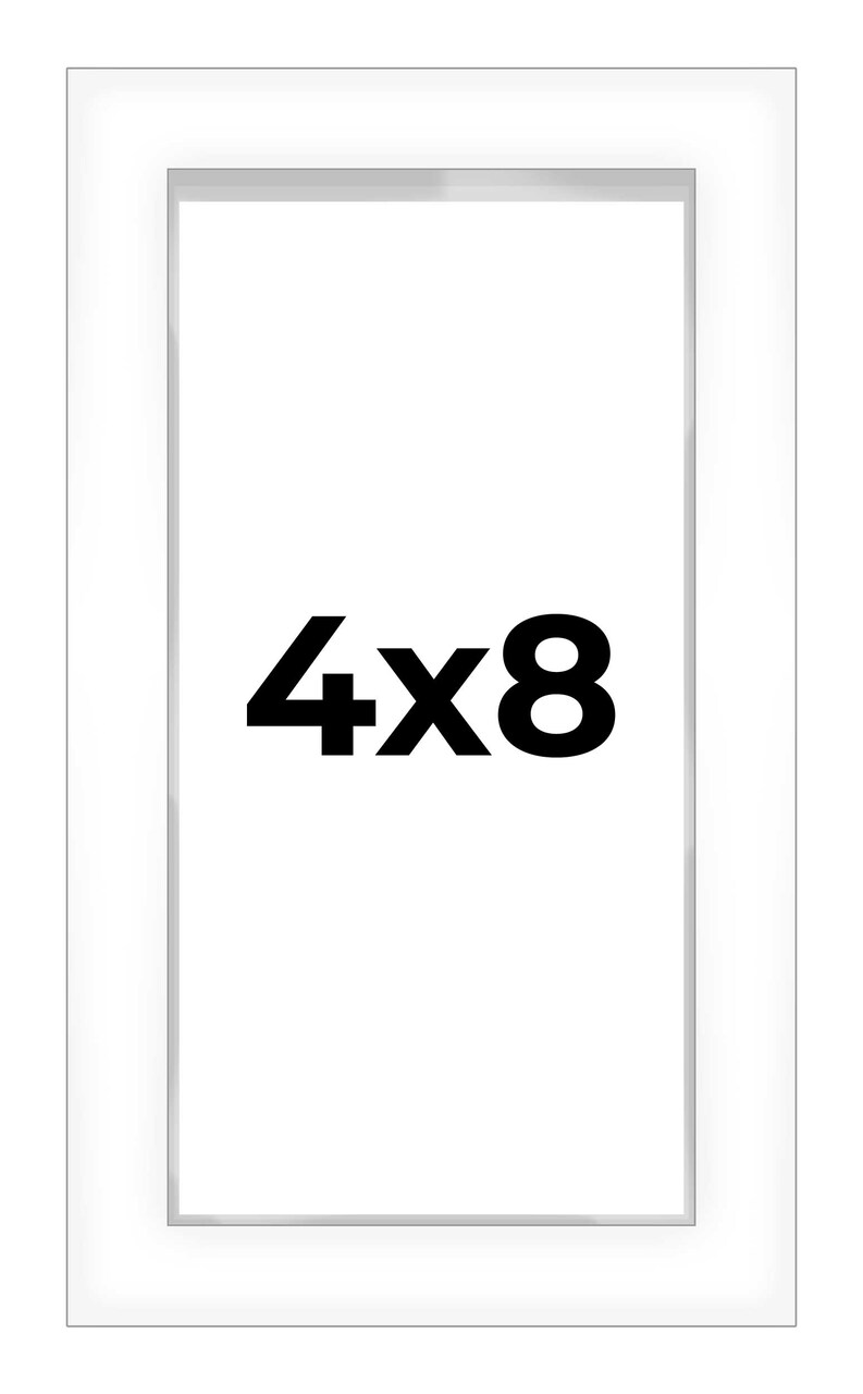 Panoramic Shadow Box 3/4" Depth White Picture Frame - UV Acrylic, Backing, Hanging Hardware